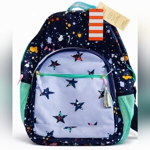 NWT Kids Star Print Backpack Paint Splatter School Bag Blue Mint Pink Bookbag